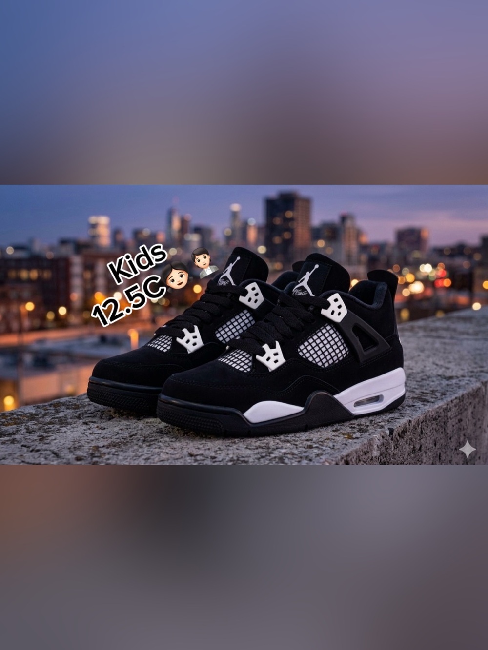 Jordan 4 Retro PS FOR Kids Black & White Basketball
Sneakers(Size 12.5C)🙋🏻🙋🏻‍♀️